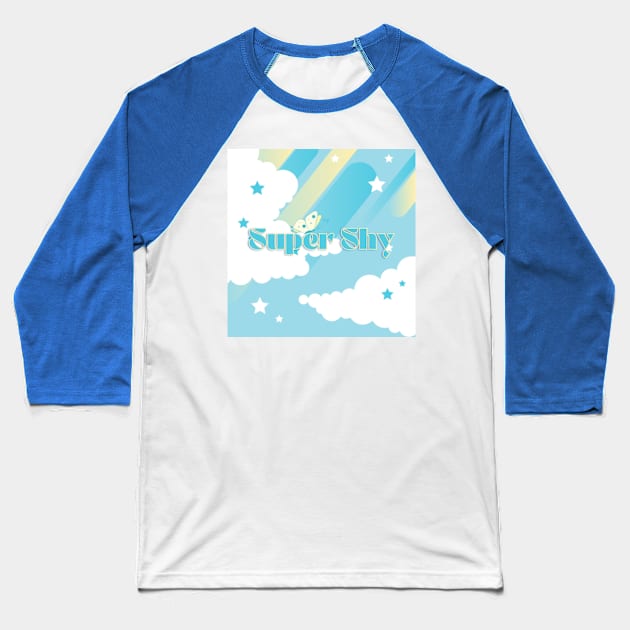 New Jeans Super Shy Blue Ver. Baseball T-Shirt by Midori Dreams 